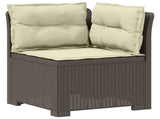 7-Seater Garden Sofa with Cushions Rattan Look PP Light Grey 3444170