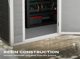 6 x 4ft Outdoor Shed with Foundation, Lockable Door, Vents, Windows, Plastic Shed for Tool Storage, T3398P317773