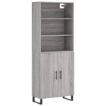 Highboard Grey Sonoma 69.5x34x180 cm Engineered Wood 3189283