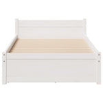 ZNTS Bed Frame without Mattress White 90x200 cm Solid Wood Pine 3301683