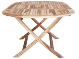 Folding Garden Table Natural 160 x 80 x 76 cm Solid Teak Wood 42028480