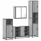 4 Piece Bathroom Furniture Set Grey Sonoma Engineered Wood 3301213