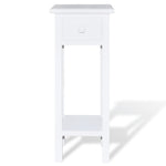 ZNTS Side Table with Drawer White 241147