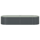 45528 Garden Raised Bed 240x80x44 cm Galvanised Steel Grey