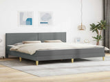 Bed Frame with Mattress Dark Grey 180 x 200 cm Fabric 3415254