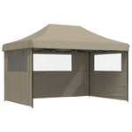 ZNTS Foldable Party Tent Pop-Up with 3 Sidewalls Taupe 4004970