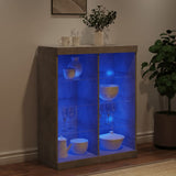 Sideboard with LED Lights Concrete Grey 81x37x100 cm 836717