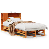 Bookcase Bed without Mattress Wax Brown 75x190 cm Small Single Solid Wood 3323907