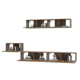 5 Piece TV Cabinet Set Smoked Oak Engineered Wood 3114435