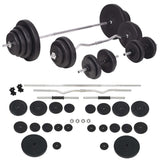 Weight Bench with Weight Rack, Barbell and Dumbbell Set 120 kg 275378