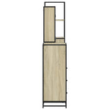4 Piece Bathroom Furniture Set Sonoma Oak Engineered Wood 3301251