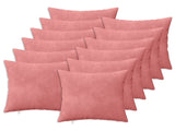 Cushion with Pillow HEERLEN 12 pcs Pink Velvet 926451