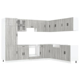 ZNTS 14 Piece Kitchen Cabinet Set Porto Grey Sonoma Engineered Wood 3314997