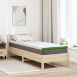 Mattress Topper White and Green 70 x 200 x 6 cm Jaquard Fabric 4106154