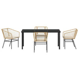 Garden Dining Set 5 pcs Brown Poly Rattan 3380914