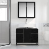 Bathroom Furniture Set 2 pcs Black Oak Engineered Wood 3402431