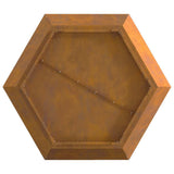 Fire Pit Brown 75 x 75 x 28 cm Weathering Steel 858997