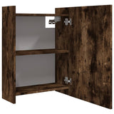 Bathroom Mirror Cabinet Smoked Oak 62.5x20.5x64cm Engineered Wood 826351