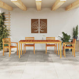 Garden Dining Set 7 pcs Brown Solid Acacia Wood 3375667