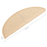 Stair Mats 15 pcs 65x21x4 cm Cream Half Round Large 149861