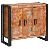 Sideboard with Doors Brown Solid Reclaimed Wood and Metal 4104750