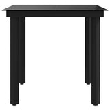 Garden Dining Table Black 80x80x74 cm Steel and Glass 318746