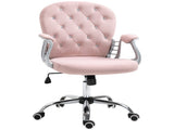 Office Chair, Swivel Desk Chair, Velvet Vanity Chair with Adjustable Height and Rolling Wheels for T3398P328192