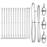 Fence Posts Manual 13 pcs Silver 32mm 50 cm Galvanised steel 42004315