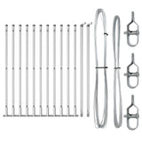 Fence Post with Concrete Base 13 pcs Silver Powder-Coated Steel 42004315