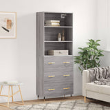 Highboard Grey Sonoma 69.5x34x180 cm Engineered Wood 3189363