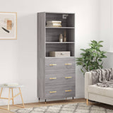 Highboard Grey Sonoma 69,5x34x180 cm Engineered Wood 3189363