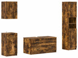 4 Piece Bathroom Cabinet Set UTRECHT Smoked Oak Engineered Wood 3417977