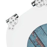 Soft-Close Toilet Seat Blue 44 x 38 cm MDF board 42027180