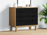 Chest of Drawers OTTA Black 76.5 x 39.5 x 90 cm Solid Pine Wood 42041750