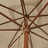 Garden Parasol with Wooden Pole Taupe 300x300x273 cm 363194