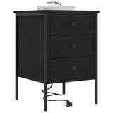 Bedside Cabinet 2 pcs Black Oak 42 x 41 x 61 cm Engineered Wood 859481