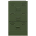 ZNTS Bedside Cabinet Olive Green 34.5x39x62 cm Steel 841783