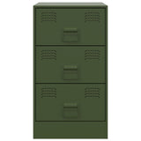 ZNTS Bedside Cabinet Olive Green 34.5x39x62 cm Steel 841783