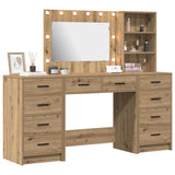 Dressing Table with Drawer 3 pcs Artisan Oak Engineered Wood 3334217