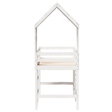 ZNTS Loft Bed with Ladder and Roof without Mattress White 80x200 cm 3282023