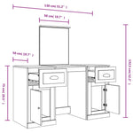 Dressing Table with Mirror White 130x50x132.5 cm 3185335