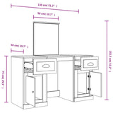 Dressing Table with Mirror White 130x50x132.5 cm 3185335