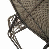 Sun Lounger Grey and Navy Blue 55 x 200 x 92 cm Poly Rattan 365431