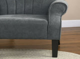 Upholstered Accent Chair with Rolled Arms and Wood Legs, Armchair for Living Room Bedroom, Grey T3398P344823