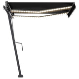 Manual Retractable Awning with LED 300x250 cm Anthracite 3069704