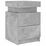 Bedside Cabinets with LED Lights 2 pcs Concrete Grey 35x39x55 cm 836756