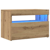 TV Cabinets with LED Lights 2 pcs Artisan Oak Engineered Wood 856312