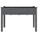 Planter with Liner Grey 118x59x76 cm Solid Wood Fir 364235