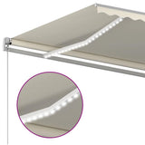 Manual Retractable Awning with LED 500x300 cm Cream 3068942