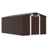 Garden Shed Brown Galvanised steel Large Durable Garden Shed 143347